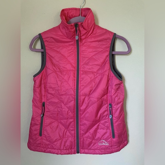 L.L. Bean Primaloft packable vest in pink and gray, XSP - Picture 1 of 7